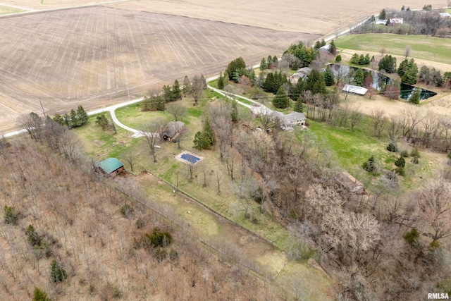 3770 153rd St, Blue Grass, IA 52726 - aerial view of property's location with rural landscape and rows of crops