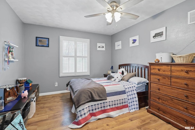 3770 153rd St, Blue Grass, IA 52726 - bedroom featuring light wood finished floors and a ceiling fan