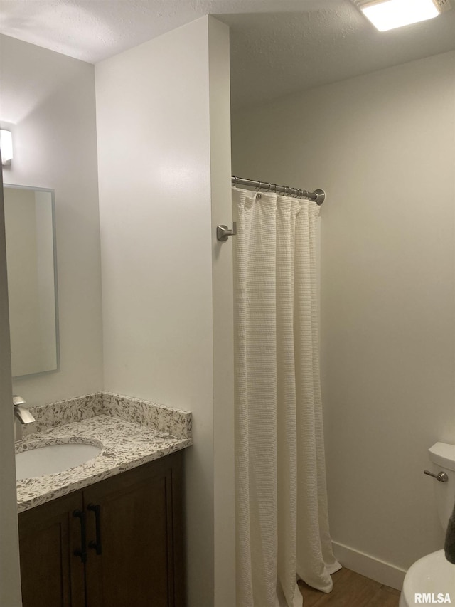 1862 53rd St, Moline, IL 61265 - full bath with vanity, wood finished floors, and a shower with curtain