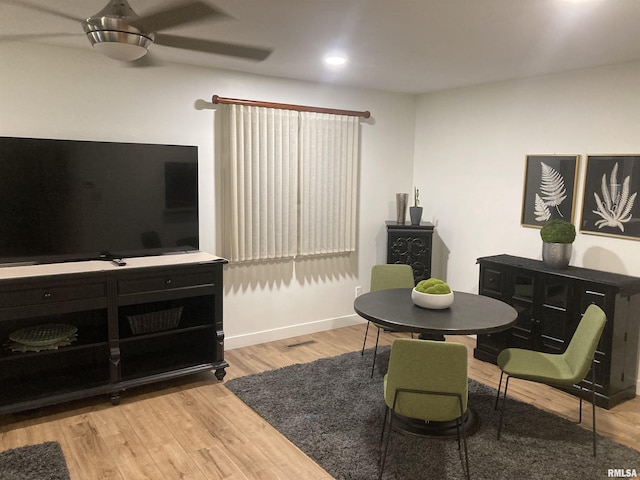 1862 53rd St, Moline, IL 61265 - dining room with wood finished floors, ceiling fan, and recessed lighting