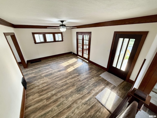 1820 13th St, Rock Island, IL 61201 - foyer entrance with dark wood finished floors and a ceiling fan