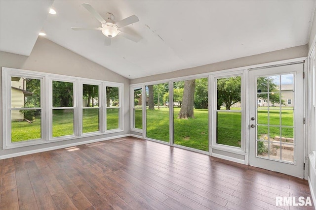 3611 75th St, Moline, IL 61265 - unfurnished sunroom with lofted ceiling and hardwood / wood-style floors
