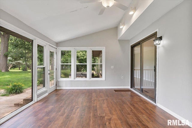 3611 75th St, Moline, IL 61265 - unfurnished sunroom with lofted ceiling and hardwood / wood-style floors