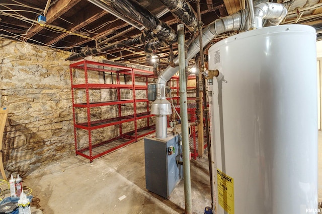 828 10th Ave, Fulton, IL 61252 - utility room with gas water heater and a heating unit