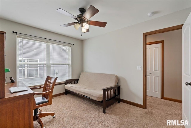 6234 Mississippi Ave, Davenport, IA 52807 - office featuring light carpet and a ceiling fan