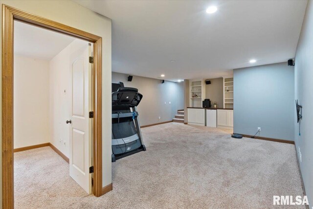 6234 Mississippi Ave, Davenport, IA 52807 - workout area with carpet flooring, recessed lighting, and built in features