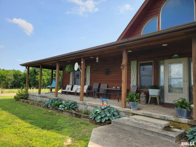 313 Double C Farm Ln, Dongola, IL 62964 - porch with a yard