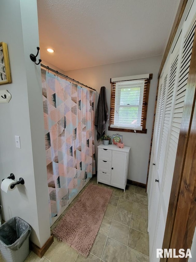 313 Double C Farm Ln, Dongola, IL 62964 - bathroom featuring a closet, vanity, and a shower with curtain