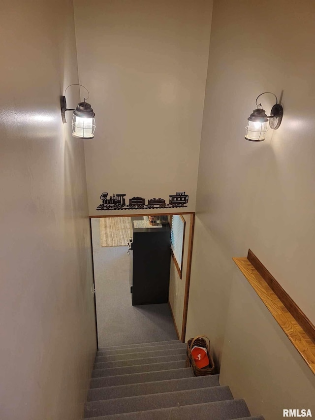 313 Double C Farm Ln, Dongola, IL 62964 - stairway with carpet floors