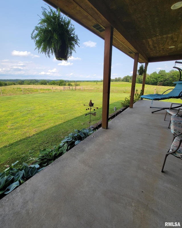 313 Double C Farm Ln, Dongola, IL 62964 - view of patio featuring a view of countryside