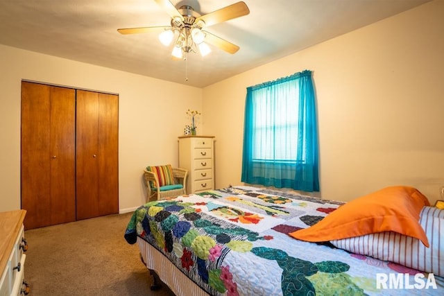 705 S Hadfield St, Marion, IL 62959 - carpeted bedroom featuring a closet and a ceiling fan