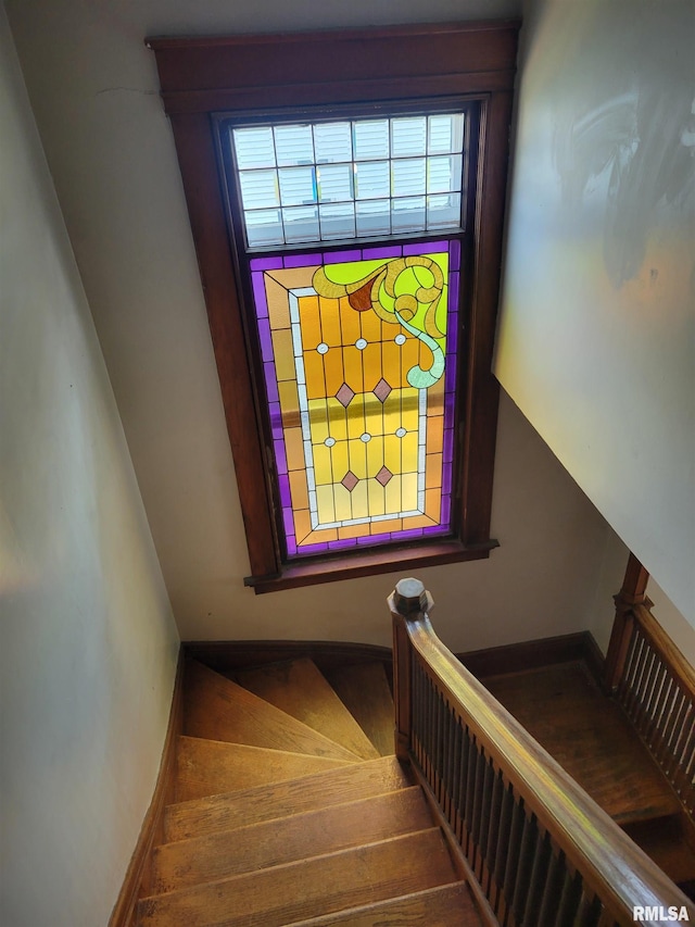 606 Meridian St Unit 1 & 2, Tipton, IA 52772 - stairs with wood finished floors