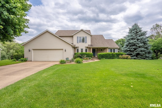 1010 Meadows Cir, Bettendorf, IA 52722 - traditional-style home featuring an attached garage, a front yard, and driveway