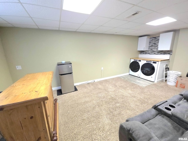 1401 Glopen Rd, Carbondale, IL 62901 - washroom with washing machine and clothes dryer and carpet flooring