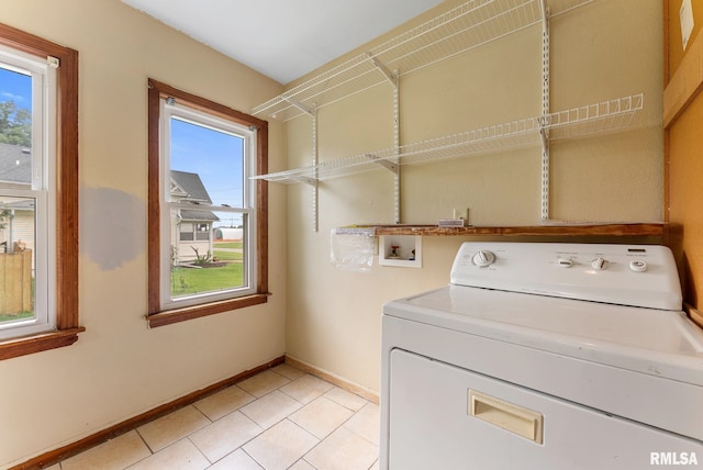 204 E Main St, Joy, IL 61260 - washroom with washer / clothes dryer, healthy amount of natural light, and light tile patterned floors