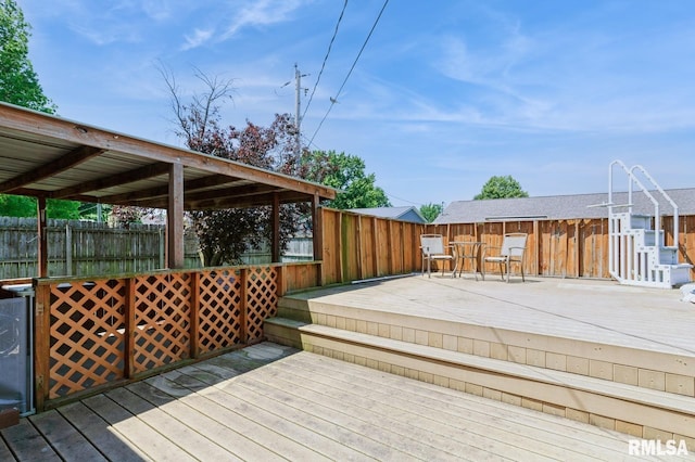 1445 Lawrence Ave, Camanche, IA 52730 - view of wooden terrace