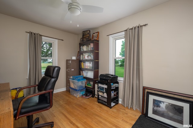 13524 US Route 67, Milan, IL 61264 - home office with light wood finished floors and ceiling fan
