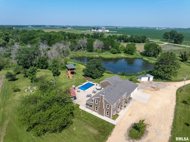 3473 270th St, De Witt, IA 52742 - view from above of property with a nearby body of water