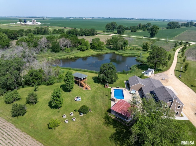 3473 270th St, De Witt, IA 52742 - overview of rural landscape featuring a large body of water and a pool