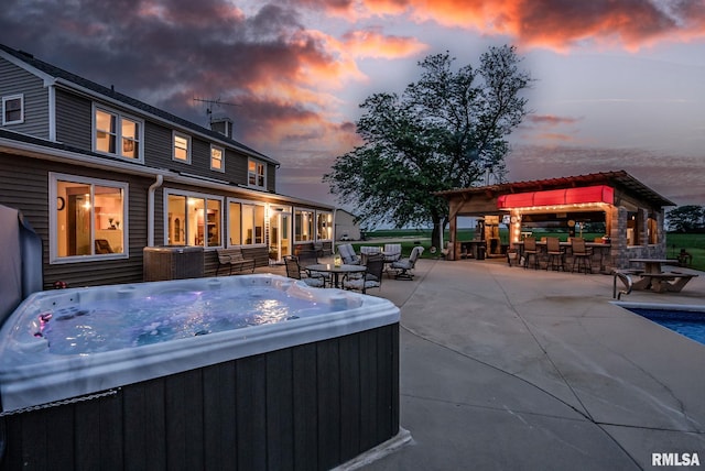 3473 270th St, De Witt, IA 52742 - view of patio / terrace featuring a hot tub