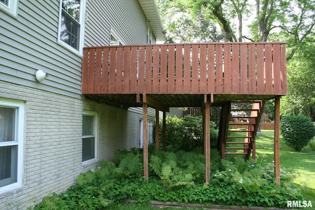 4145 Aspen Hills Dr, Bettendorf, IA 52722 - exterior space with a deck and stairs
