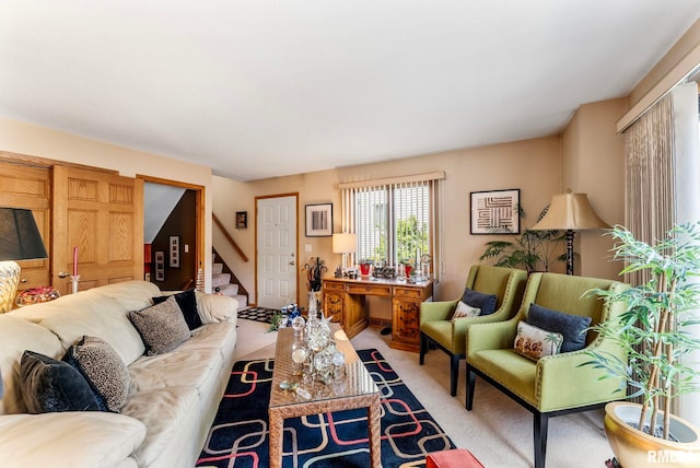 5903 36th Avenue Ct Unit 19, Moline, IL 61265 - living area featuring stairs and light carpet