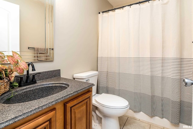 1321 N 7th St, Herrin, IL 62948 - bathroom with vanity, tile patterned floors, and curtained shower