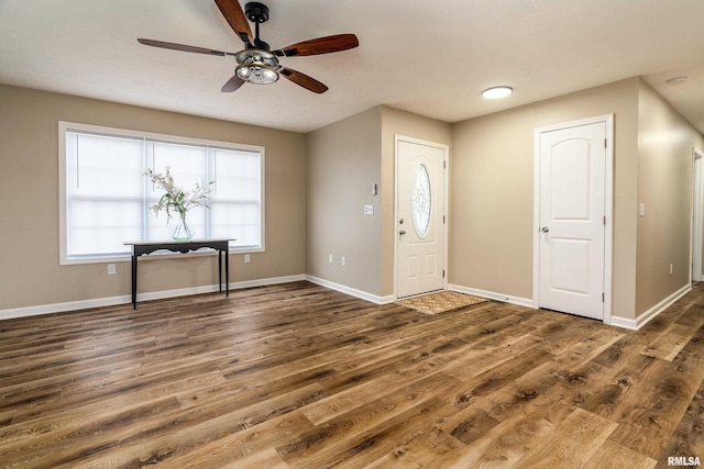 1321 N 7th St, Herrin, IL 62948 - foyer with ceiling fan and wood finished floors