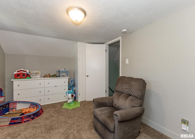 3020 Cleveland St, Clinton, IA 52732 - living area with carpet flooring and a textured ceiling