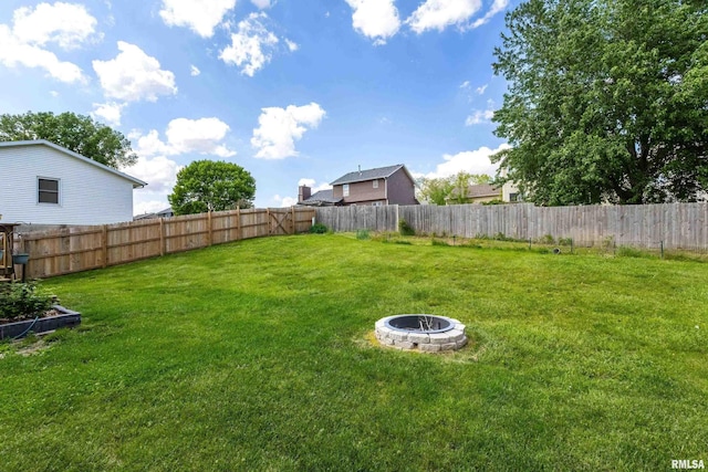 1426 W 48th St, Davenport, IA 52806 - fenced backyard featuring a fire pit