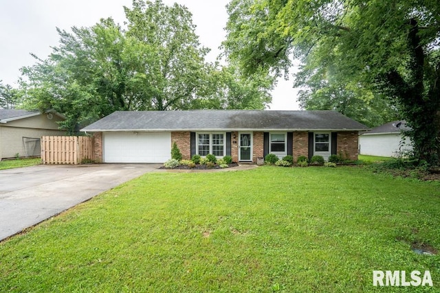 1413 Sebring Way, Carbondale, IL 62901 - ranch-style home featuring an attached garage, concrete driveway, and brick siding