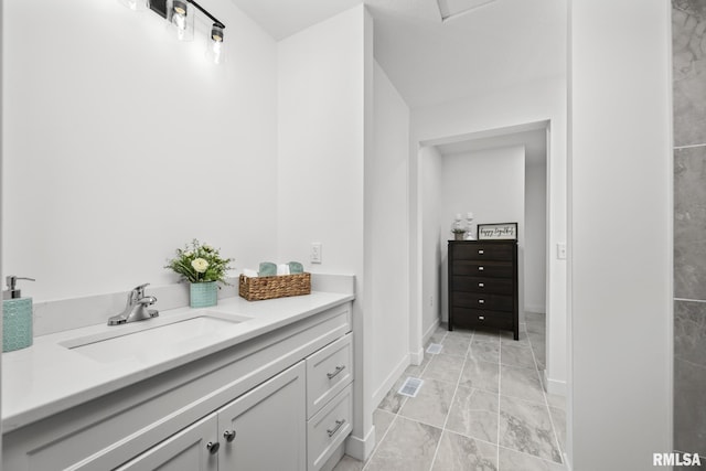 813 Williams Way, Carbon Cliff, IL 61239 - bathroom with vanity and marble look tiles