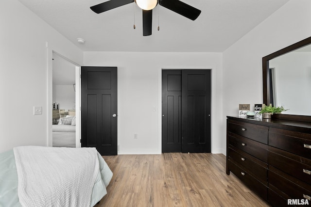 813 Williams Way, Carbon Cliff, IL 61239 - bedroom with light wood finished floors and a ceiling fan