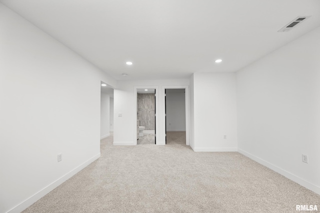 813 Williams Way, Carbon Cliff, IL 61239 - finished basement with recessed lighting, light colored carpet, and stairs