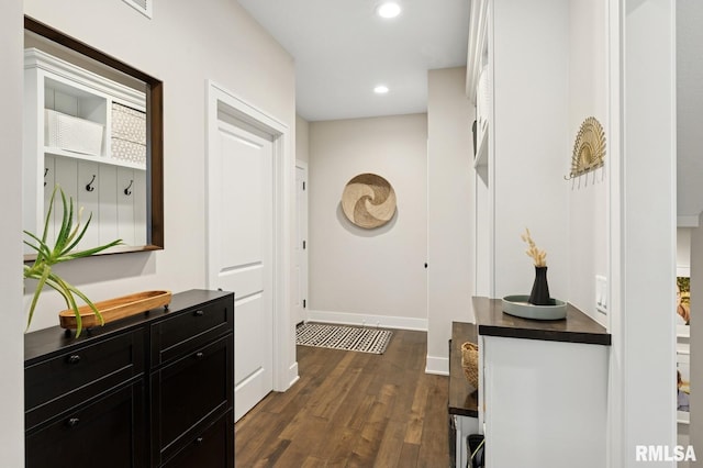 6925 Grover Sta, Bettendorf, IA 52722 - corridor featuring dark wood-style flooring and recessed lighting