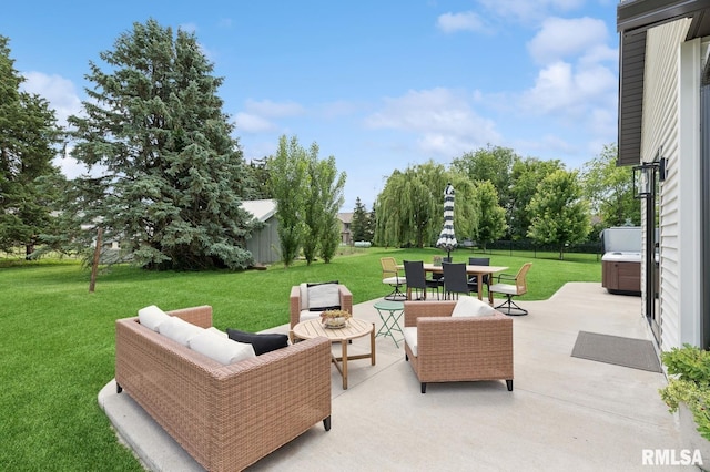 6925 Grover Sta, Bettendorf, IA 52722 - view of patio with outdoor dining area and an outdoor hangout area