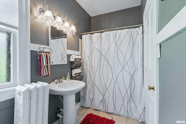 1703 20th St, Rock Island, IL 61201 - full bath with radiator and tile patterned floors