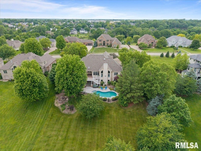 5985 Eagle Ridge Rd, Bettendorf, IA 52722 - aerial view of residential area featuring a pool area