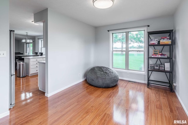 1514 E Willow Dr, Marion, IL 62959 - living area featuring light wood-style flooring and a chandelier