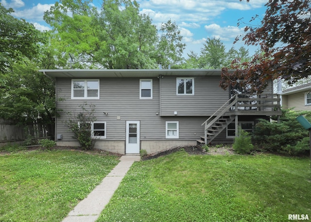 3503 36th St, Moline, IL 61265 - back of property featuring stairs and a deck