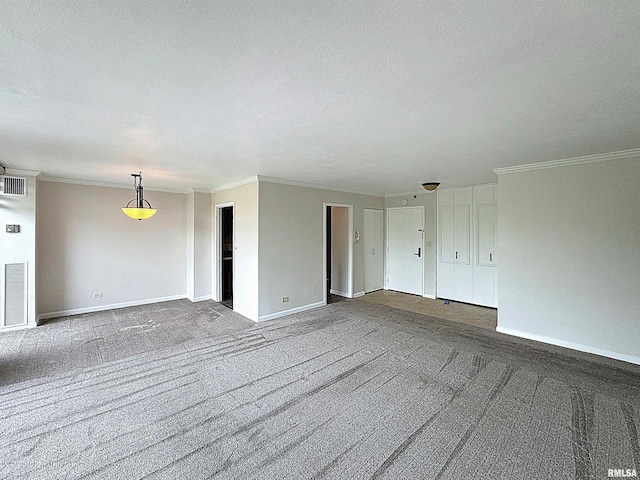 1800 7th St Unit 6D, East Moline, IL 61244 - carpeted empty room with crown molding and a textured ceiling