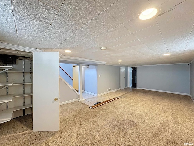 409 E Pearl St, Geneseo, IL 61254 - finished basement with carpet and stairs