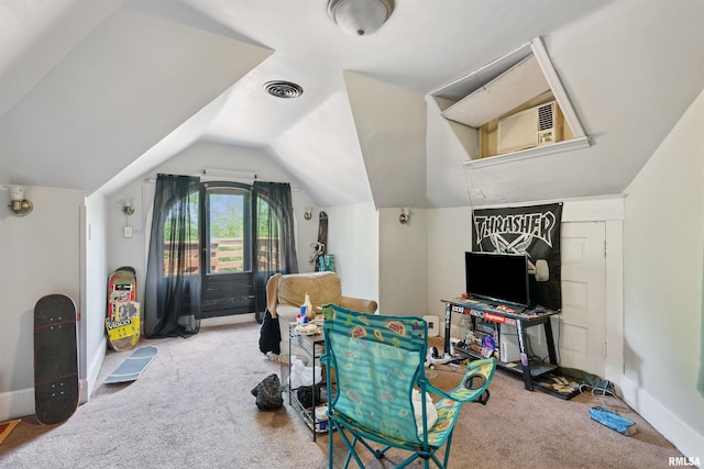1520 10th Ave, Moline, IL 61265 - recreation room with carpet and lofted ceiling