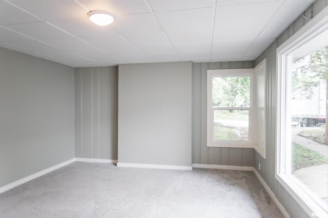 535 Adams St, Quincy, IL 62301 - carpeted empty room featuring baseboards and a drop ceiling