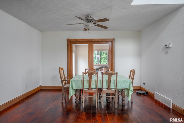 4460 160th St, Clinton, IA 52732 - dining area featuring a ceiling fan, wood finished floors, and french doors