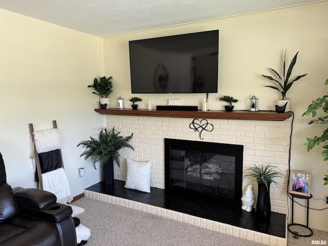 101 E 6th St, Sherrard, IL 61281 - living area with a fireplace and carpet