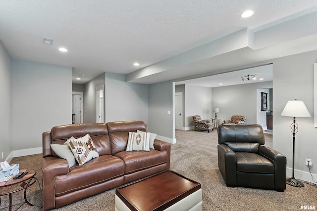 6250 Whispering Hill Ct, Bettendorf, IA 52722 - carpeted living area featuring recessed lighting and a textured ceiling