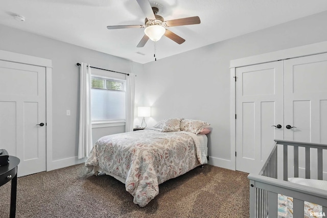6250 Whispering Hill Ct, Bettendorf, IA 52722 - bedroom featuring carpet and ceiling fan