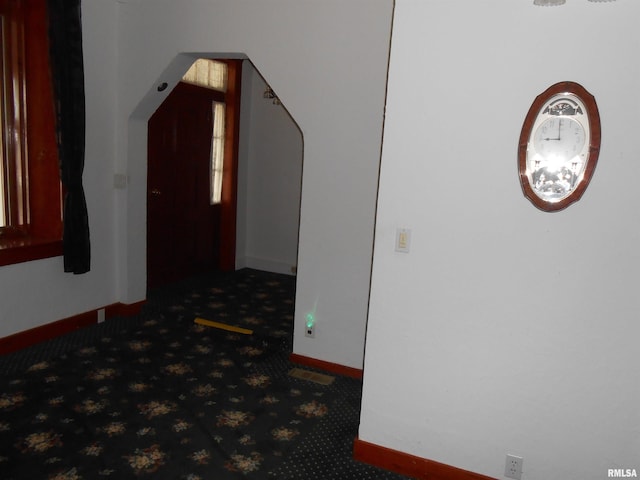 636 3rd St, Buffalo, IA 52728 - hall with baseboards and carpet
