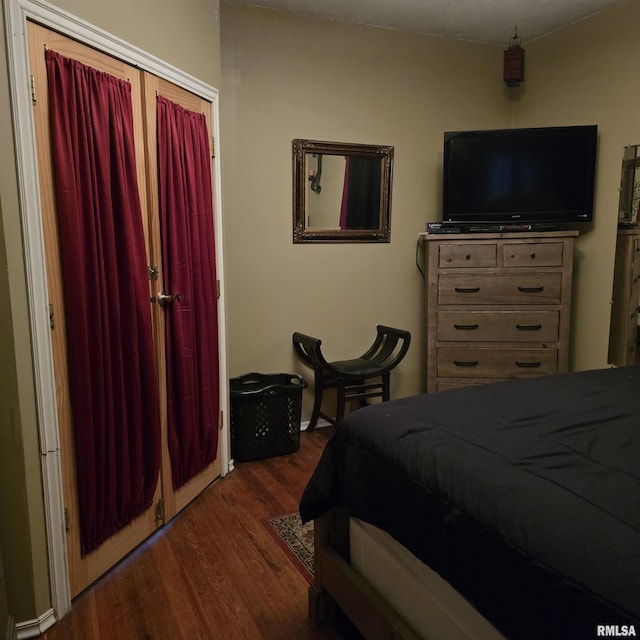 314 Chestnut St, Cambria, IL 62915 - bedroom with dark wood-style floors